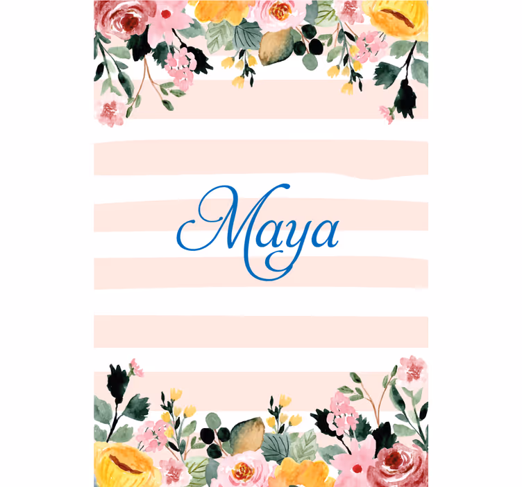 Store enrouleur motif fleur design rayé personnalisé - TenStickers