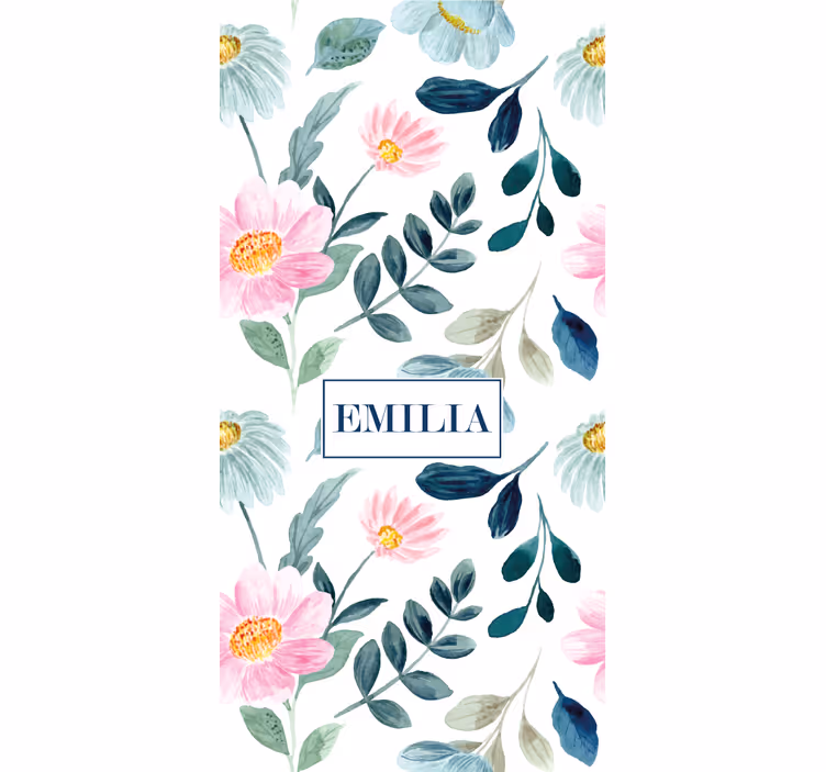 Stores enrouleurs fleurs et plantes fleur florale avec nom - TenStickers