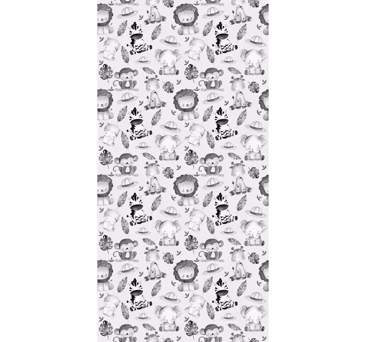 Stores enfants Animaux de zoo gris - TenStickers
