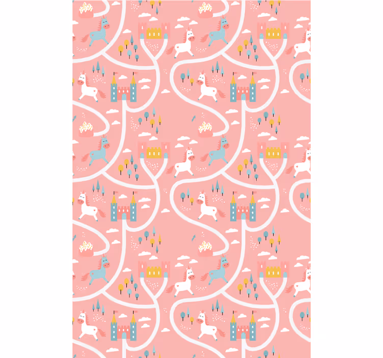 Store enrouleur pour chambre enfant châteaux et licornes - TenStickers