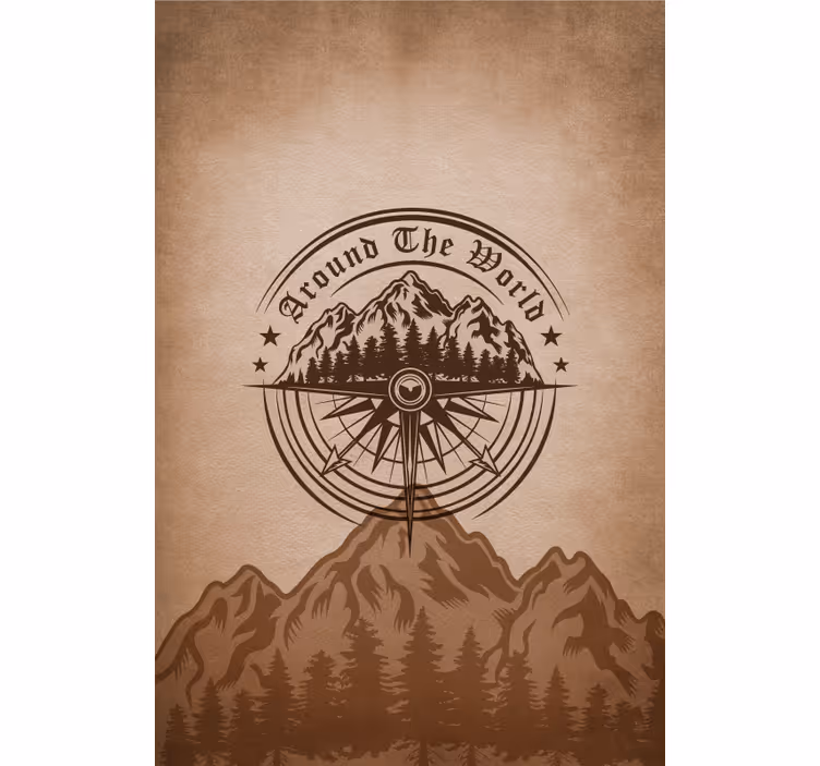 Store enrouleur salon conception de boussole de montagne - TenStickers