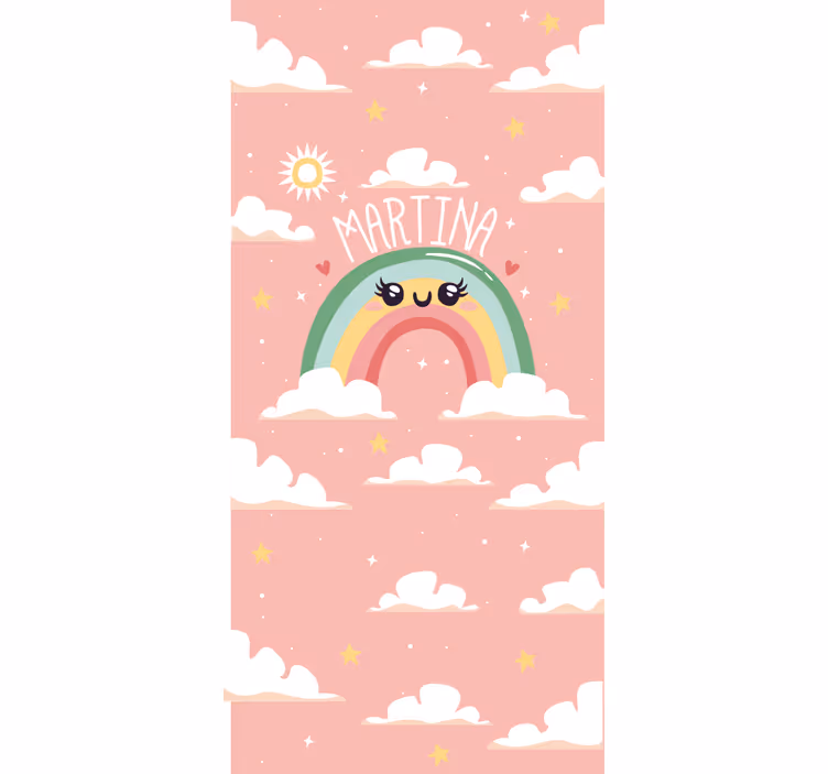 Store enrouleur pour chambre enfant design arc-en-ciel rose - TenStickers