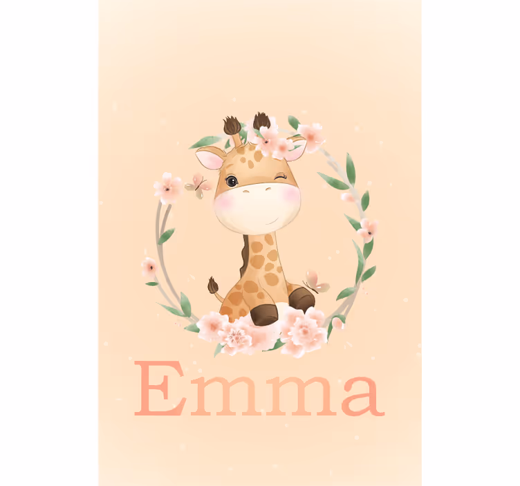 Stores bébés Jolie girafe pour fille avec nom - TenStickers