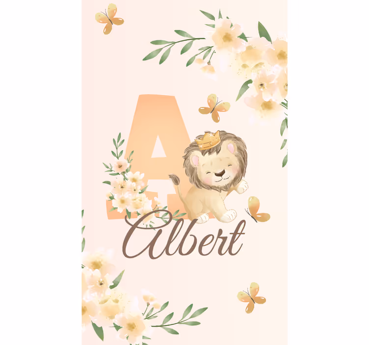 Store enrouleur pour chambre enfant lion bébé avec nom - TenStickers