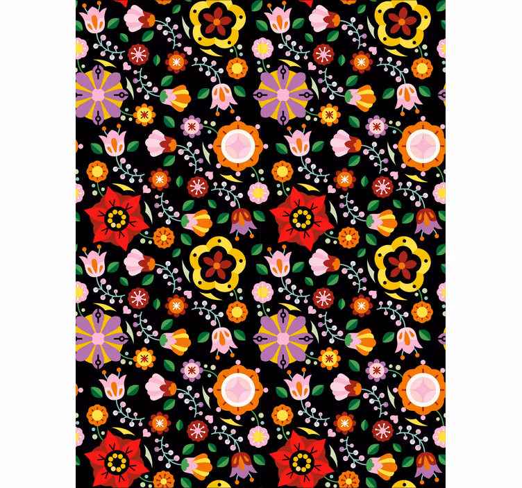 Store enrouleur motif fleur thème coloré et vivant - TenStickers