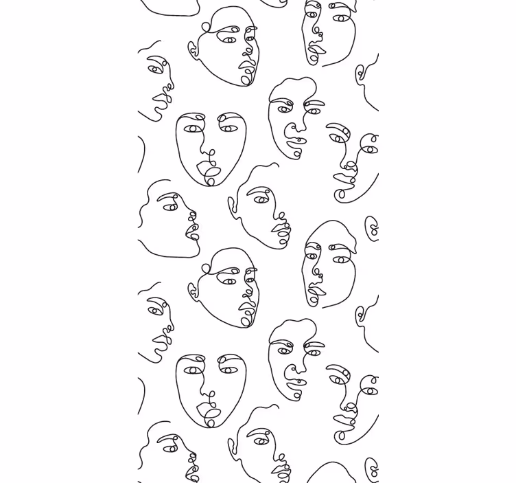 Stores modernes Visages de dessin au trait - TenStickers