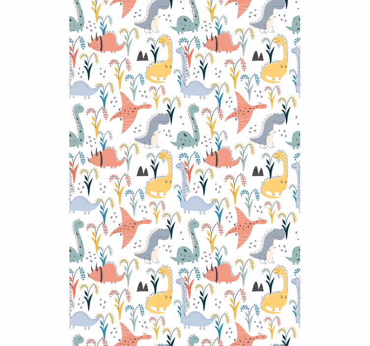 Store enrouleur dinosaures motif scandinave coloré - TenStickers
