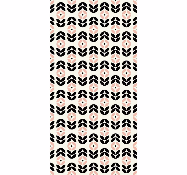 Store enrouleur motif fleur répétition géométrique beige - TenStickers