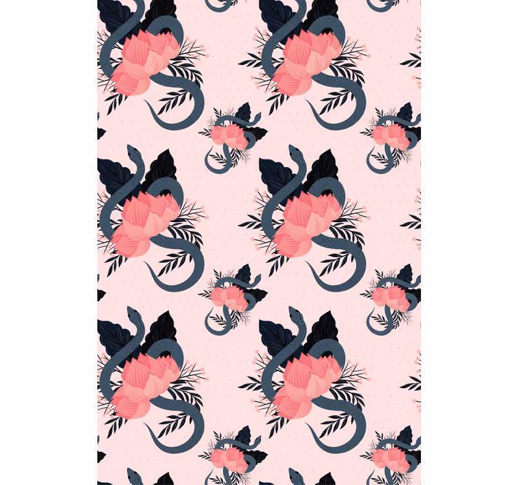 Stores enrouleurs fleurs et plantes motif floral et serpent - TenStickers