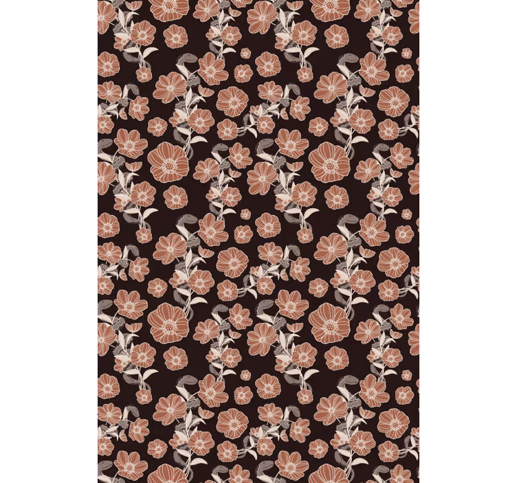 Store enrouleur motif fleur vintage sombre - TenStickers