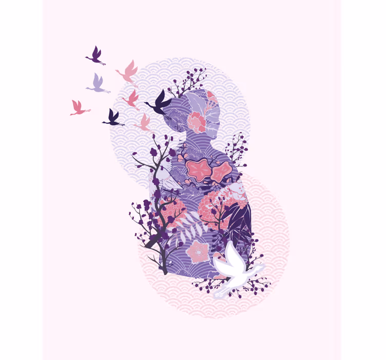 Stores enrouleurs fleurs et plantes silhouette florale - TenStickers