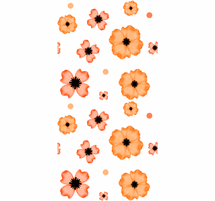 Stores fleurs et plantes Aquarelle orange et rose - TenStickers