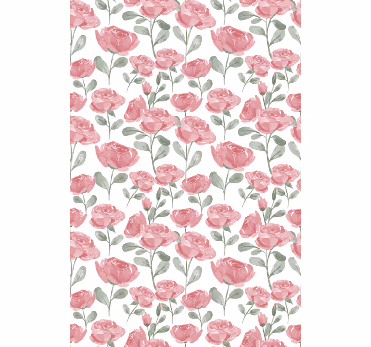 Stores enrouleurs fleurs et plantes roses aquarelles - TenStickers