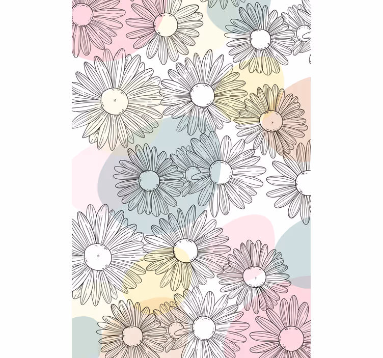 Store enrouleur motif fleur marguerites et teintes pastel - TenStickers