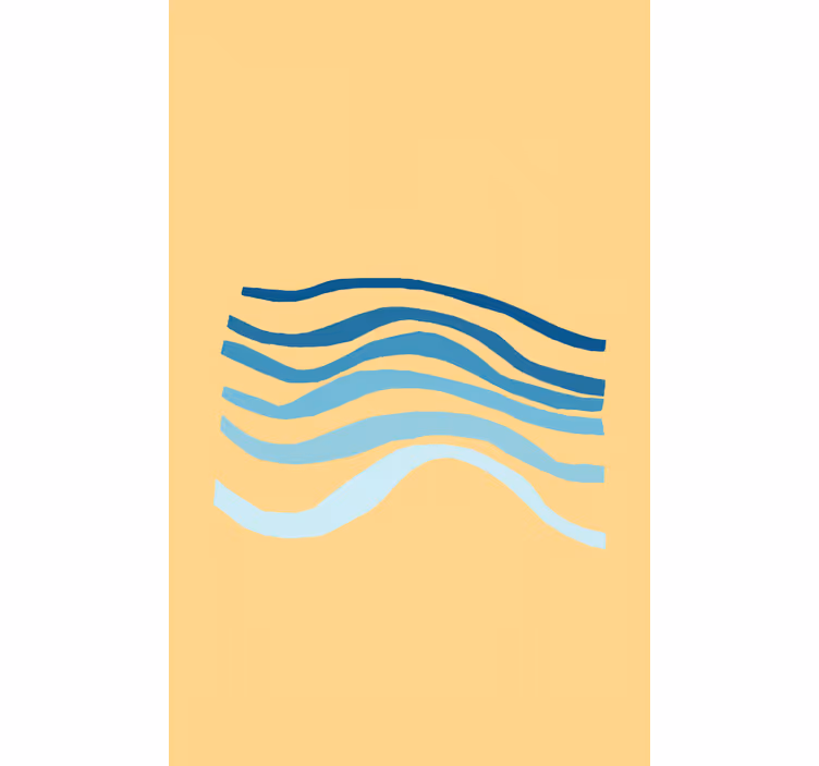 Store enrouleur bande dessinée lignes bleues ondulées - TenStickers