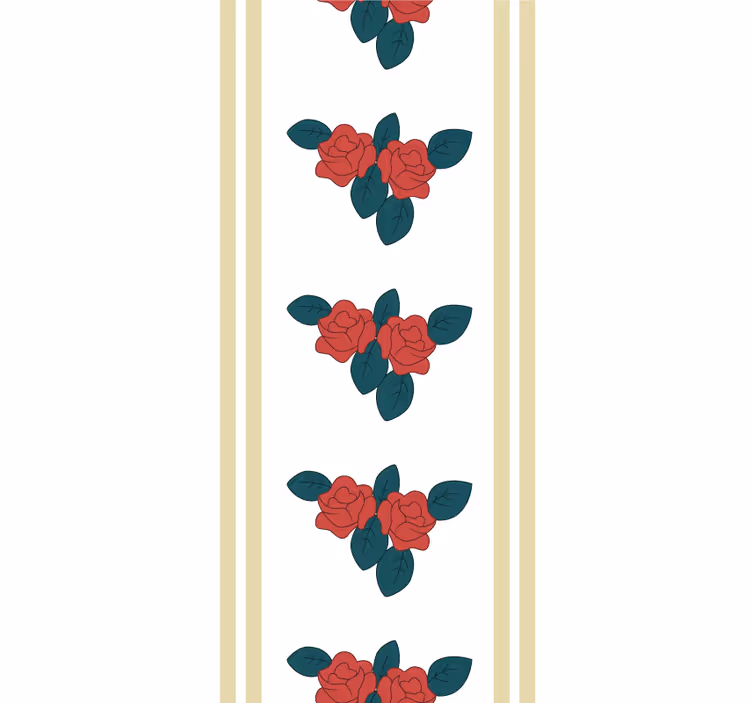 Store enrouleur motif fleur rose avec feuilles - TenStickers