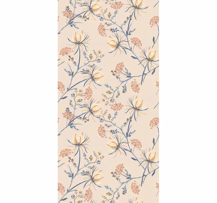 Stores enrouleurs fleurs et plantes motif fleuri beige - TenStickers