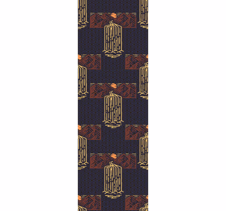 Store enrouleur vintage coucher de soleil avec cascades - TenStickers