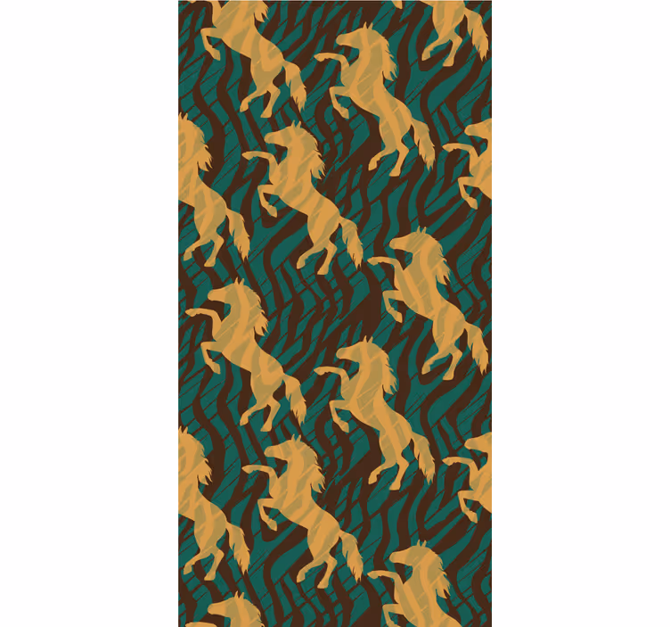 Store enrouleur animaux chevaux dorés au galop - TenStickers