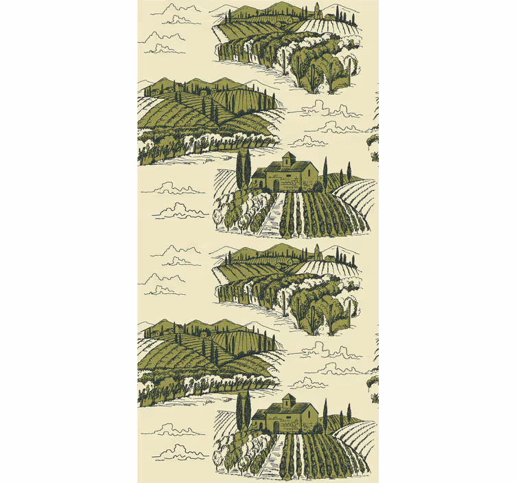 Store enrouleur fleurs et de plantes vue de vignoble - TenStickers