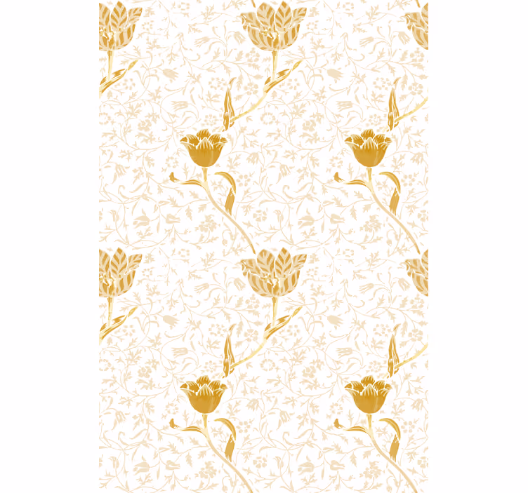 Store enrouleur motif fleur doré élégant - TenStickers