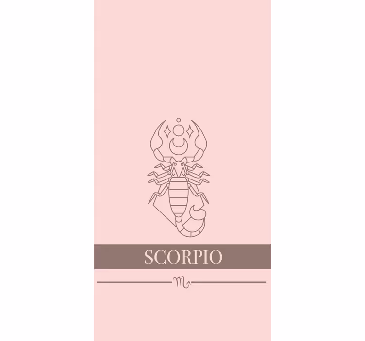 Store enrouleur autres design carte zodiaque scorpion rose - TenStickers