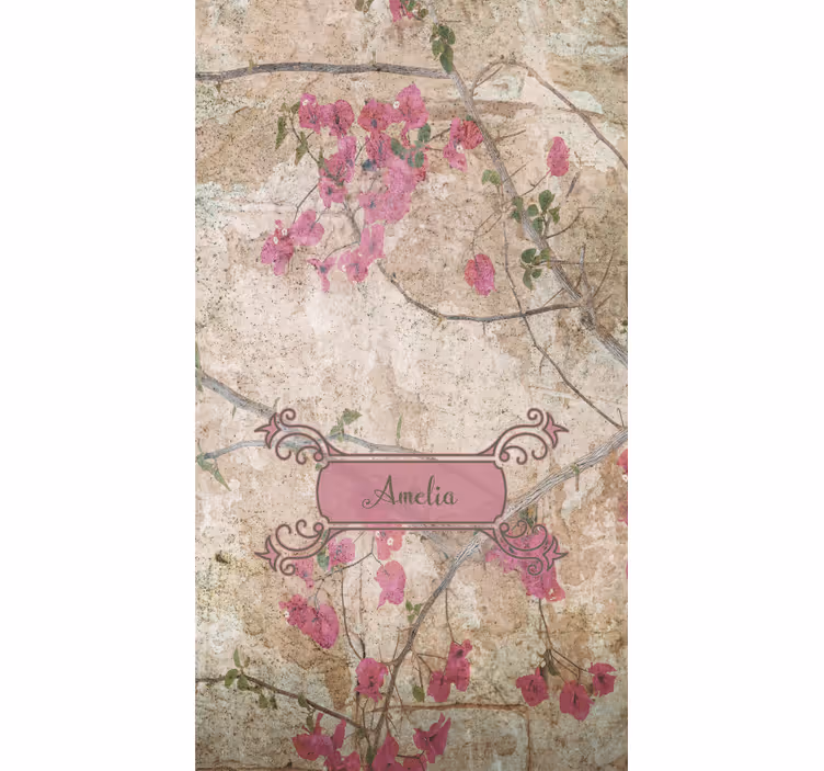 Store enrouleur motif fleur élégance florale avec nom - TenStickers