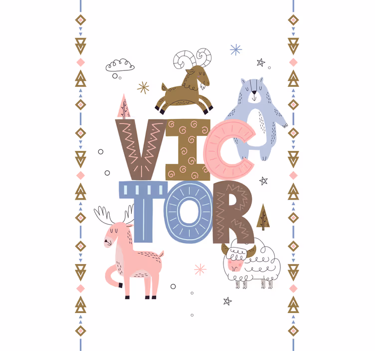 Store enrouleur scandinave design animaux enfants - TenStickers