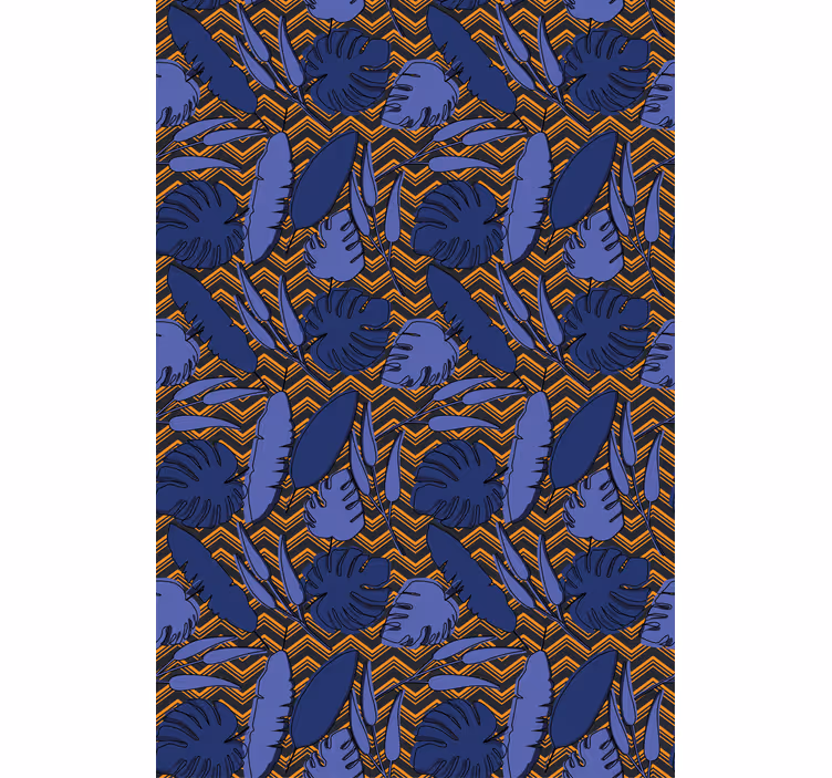 Stores enrouleurs fleurs et plantes motif tropical bleu - TenStickers