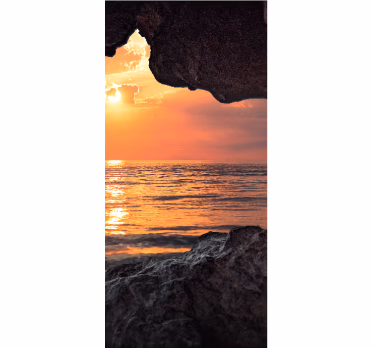 Stores originaux 3d grotte lever du soleil océan - TenStickers