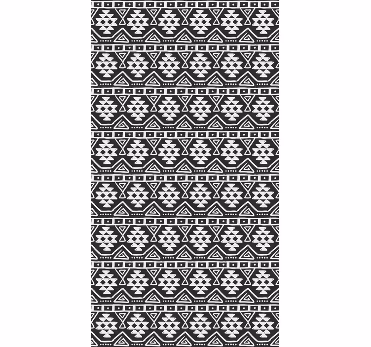 Stores textures et motifs sticker bohème noir et blanc - TenStickers