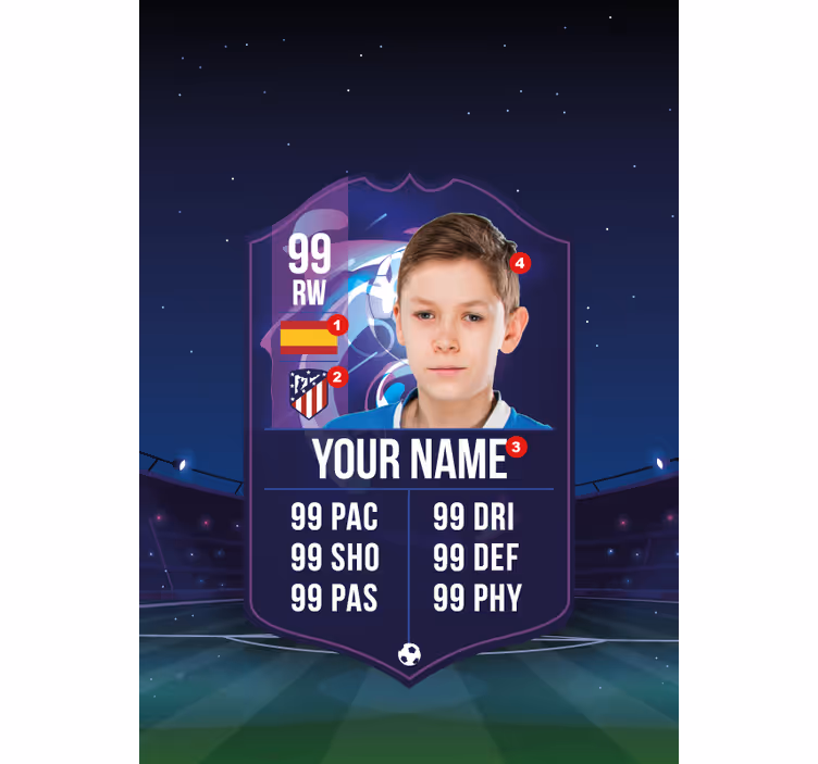 Store enfants carte de joueur de football - TenStickers
