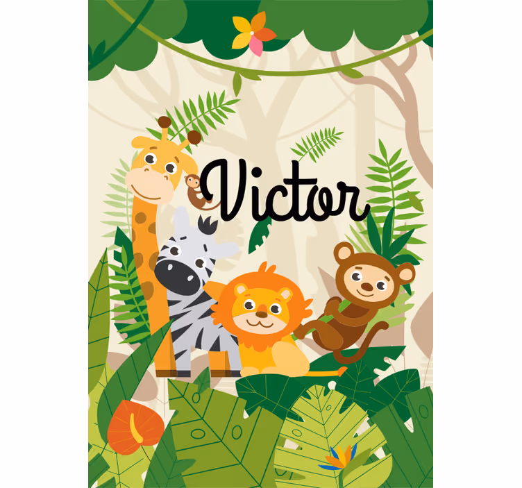 Store enfants animaux de la jungle personnalisésAnimaux de la jun - TenStickers