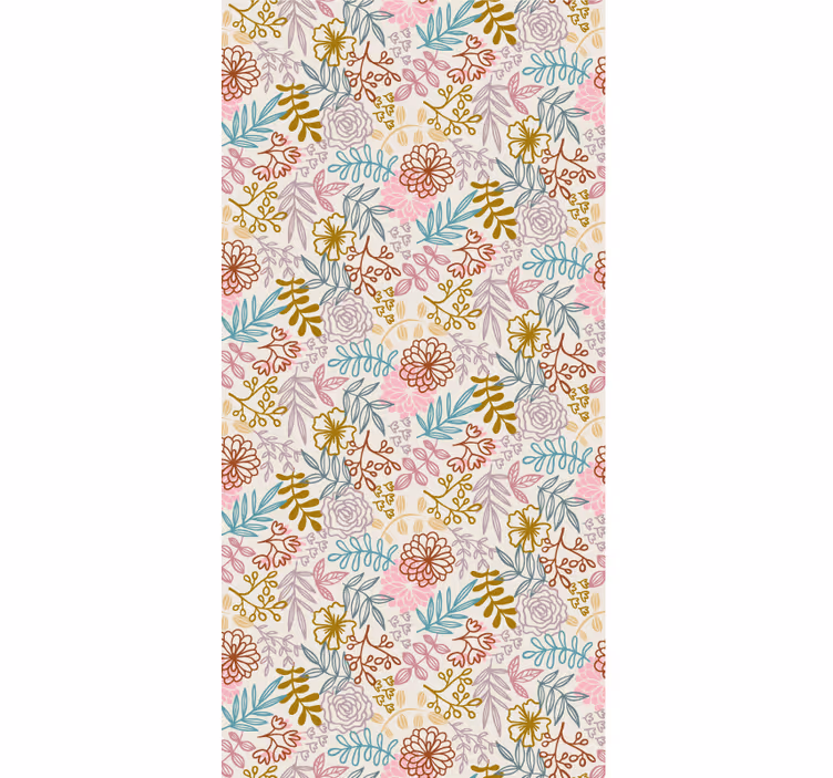 Store fleurs dessin au trait à motif multicolore - TenStickers