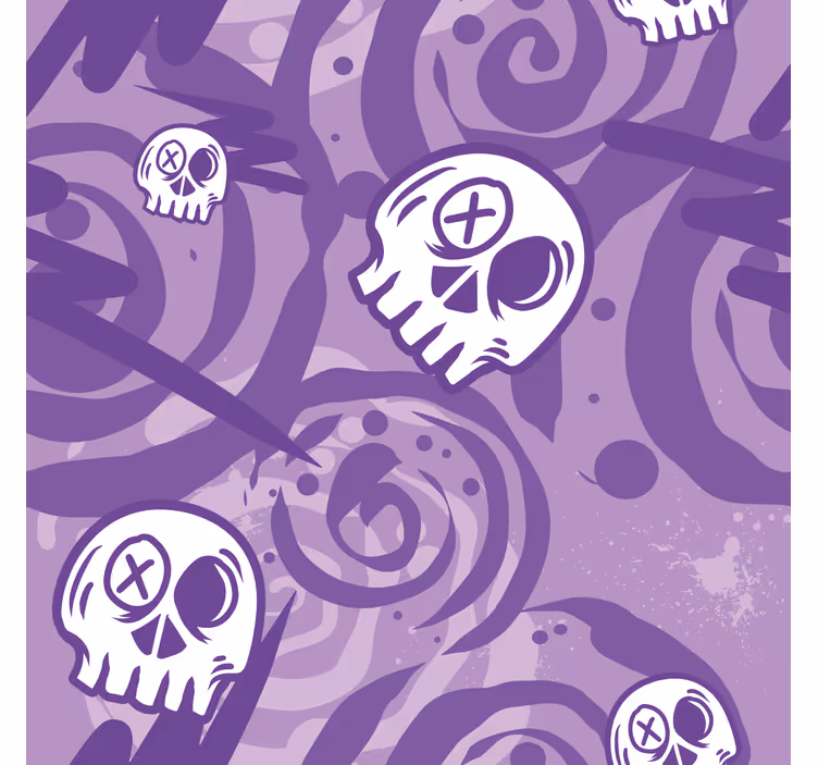 Store pour jeunes graffiti lilas avec des crânes - TenStickers