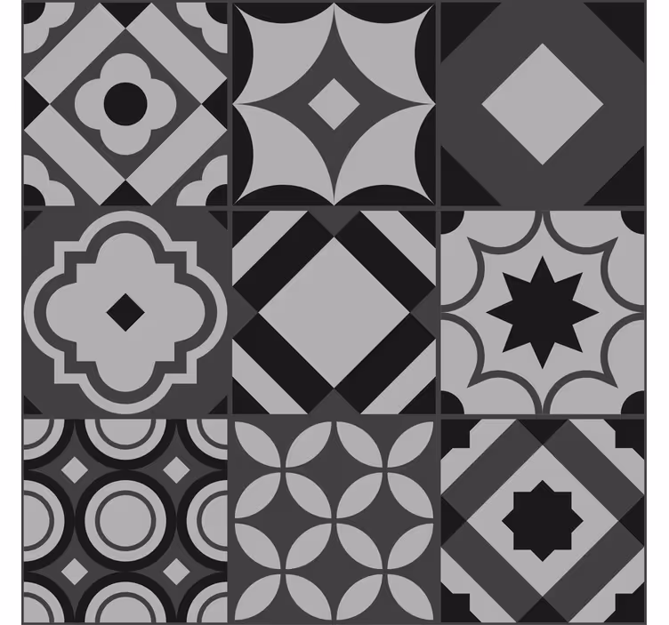 Store cuisine carreaux noirs - TenStickers