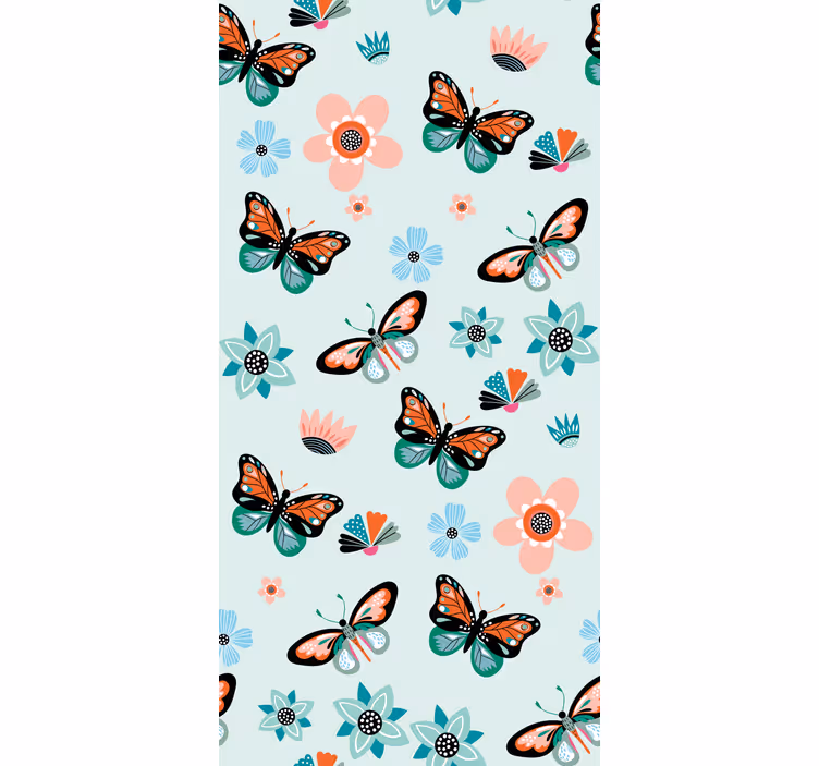 Store enfants papillons et fleurs - TenStickers