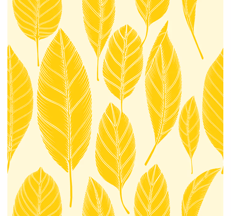 Store jaune motif de grandes feuilles - TenStickers