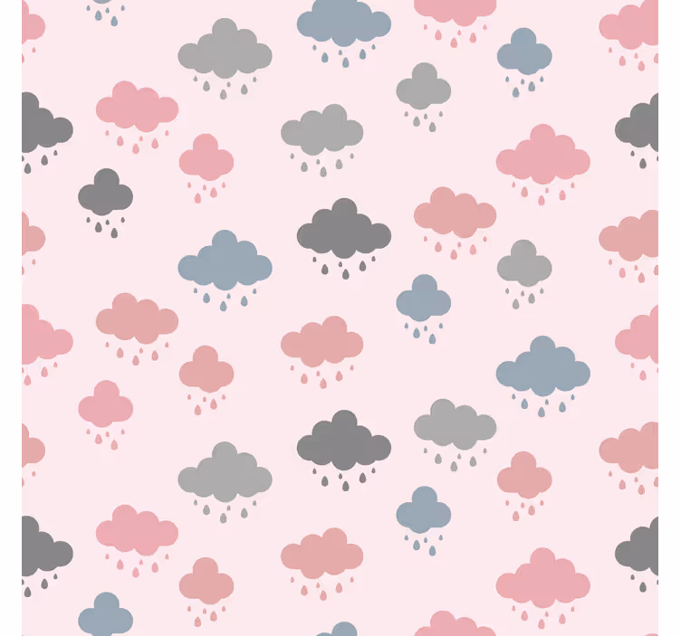Store nuages pluie rose et grise - TenStickers