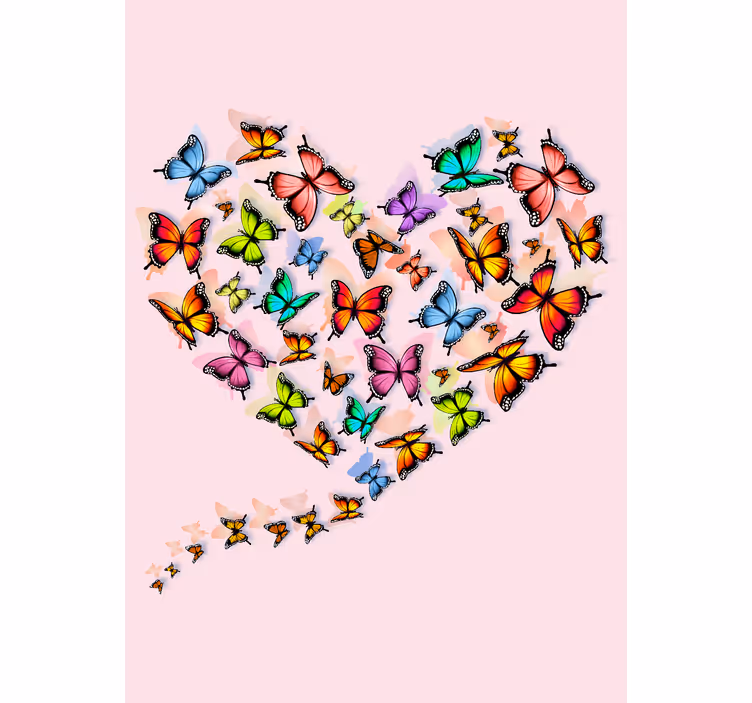 Store papillon conception de coeur - TenStickers
