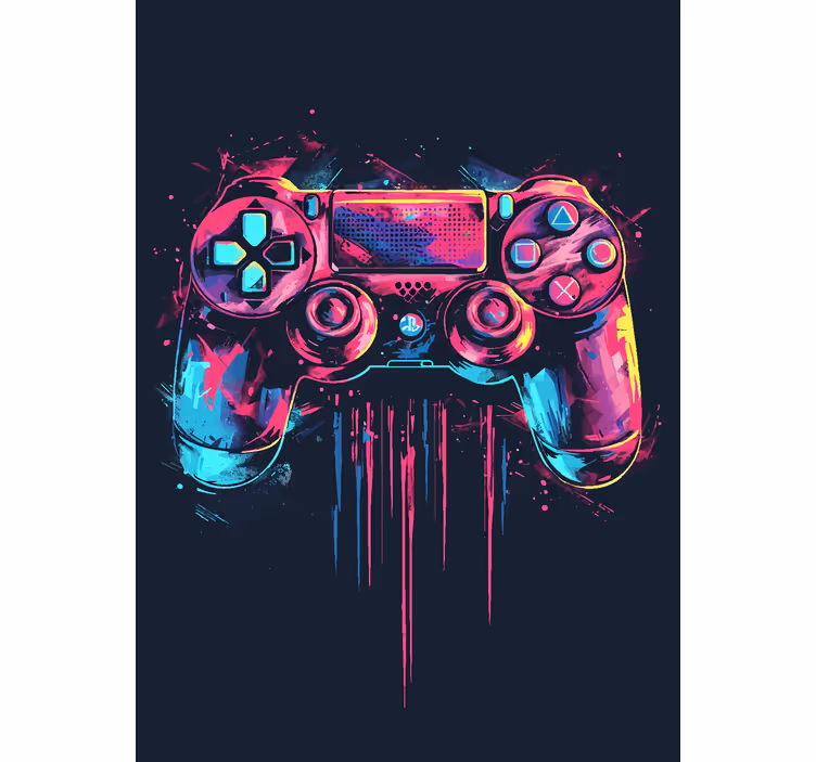 Store geek contrôle bleu et rose - TenStickers