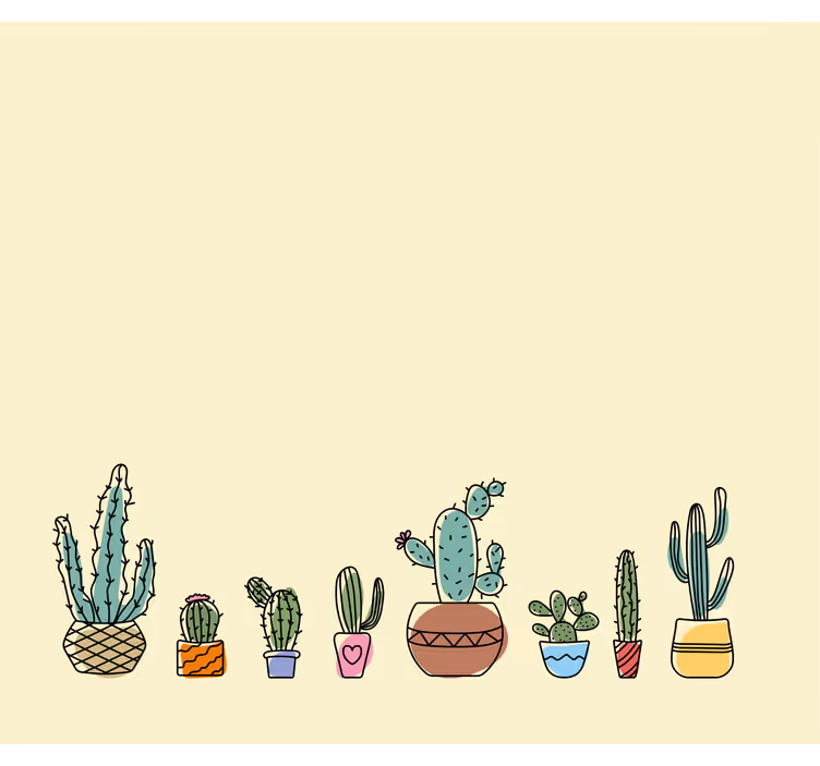 Store cactus style dessiné - TenStickers