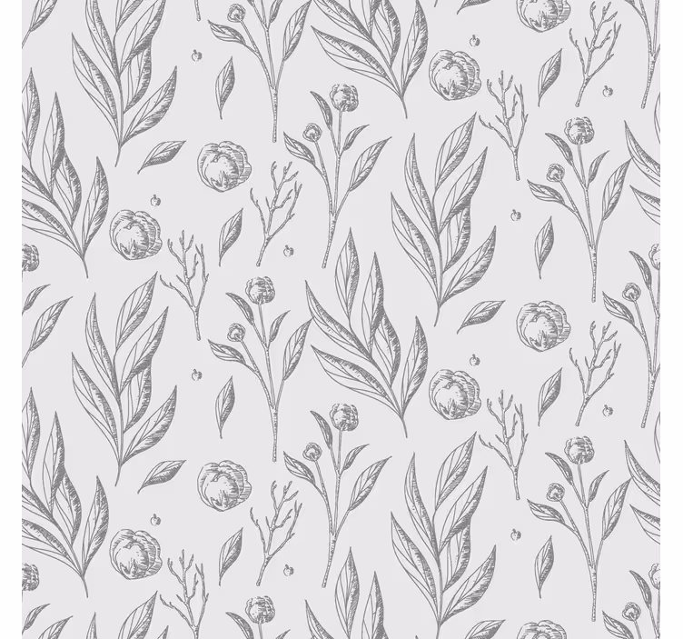 Store nordiques motif floral gris - TenStickers