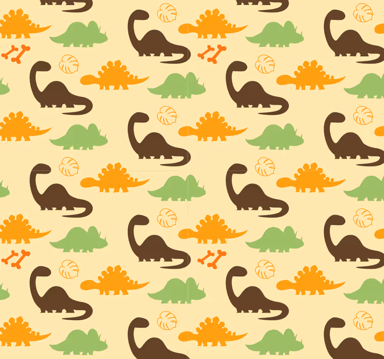 Store enrouleur dinosaures fond beige - TenStickers