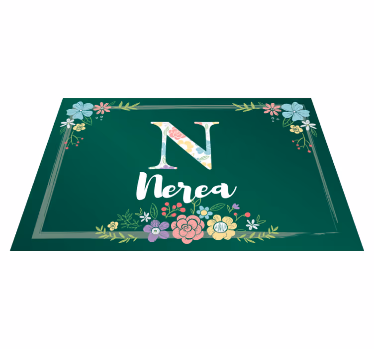 Set de table avec prénom design floral initial - TenStickers