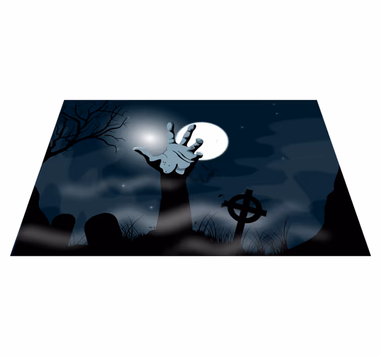 Set de table halloween scène de cimetière effrayante - TenStickers