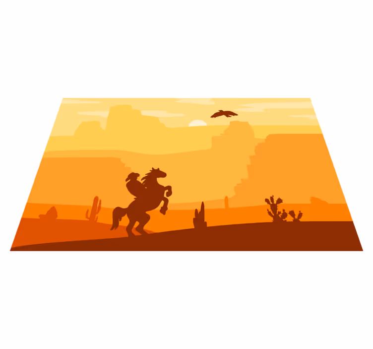 Set de table original scène de cowboy en silhouette - TenStickers