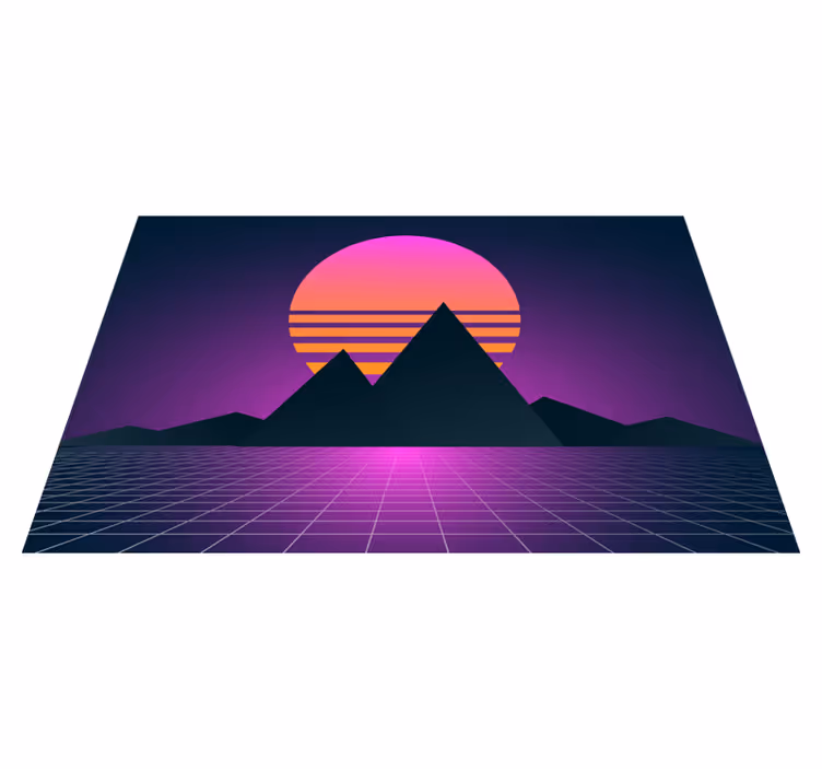 Set de table moderne paysage géométrique crépusculaire - TenStickers