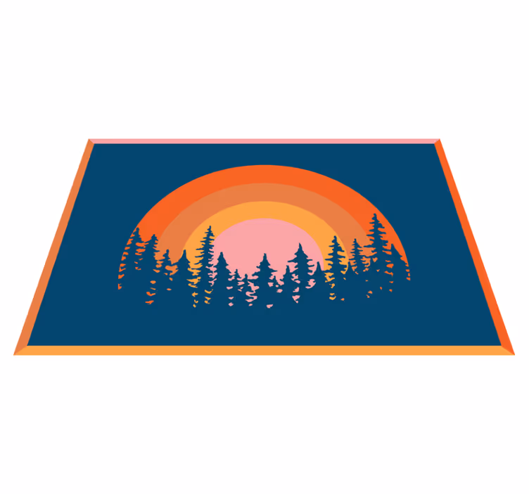 Set de table original paysage arc-en-ciel vibrant - TenStickers