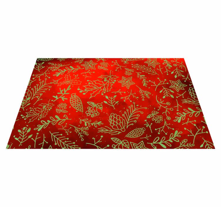 Set de table noël fleurs rouges festives - TenStickers